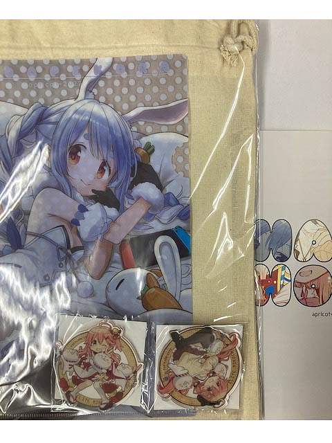 コミケ101・5点セット(布巾着/A4クリアファイル/アクリルキーホルダー2種/apricot+2022)