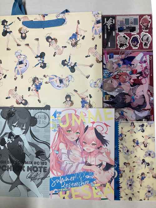 コミケ102・6点セット(Summer Researcher + QPCHICK NOTE C102 + A5クリアファイル２種 + アクリルジオラマ + 紙袋)