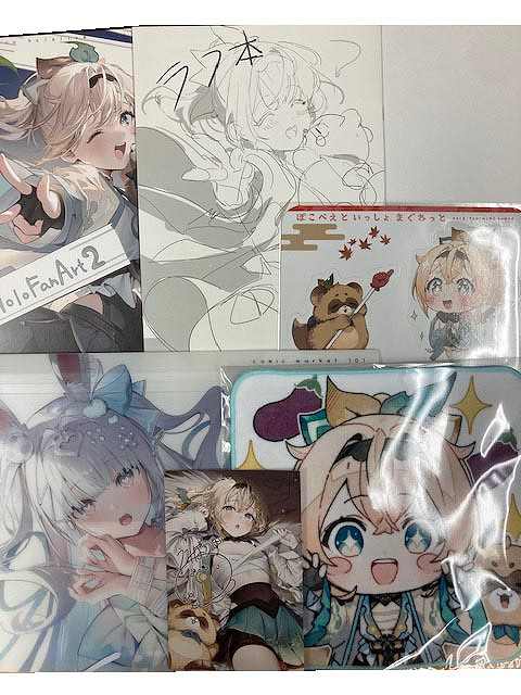 コミケ101・6点セット( ポストカード / クリアケース / ハンドタオル / マグネット / 「HoloFanArt2」 / 「ラフ本」 )