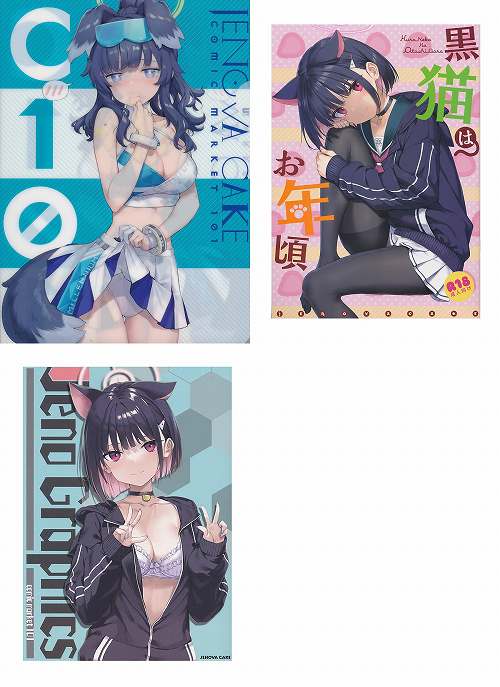 コミケ101・3点セット ( A4同人クリアファイル / 黒猫はお年頃 / JenoGraphics )