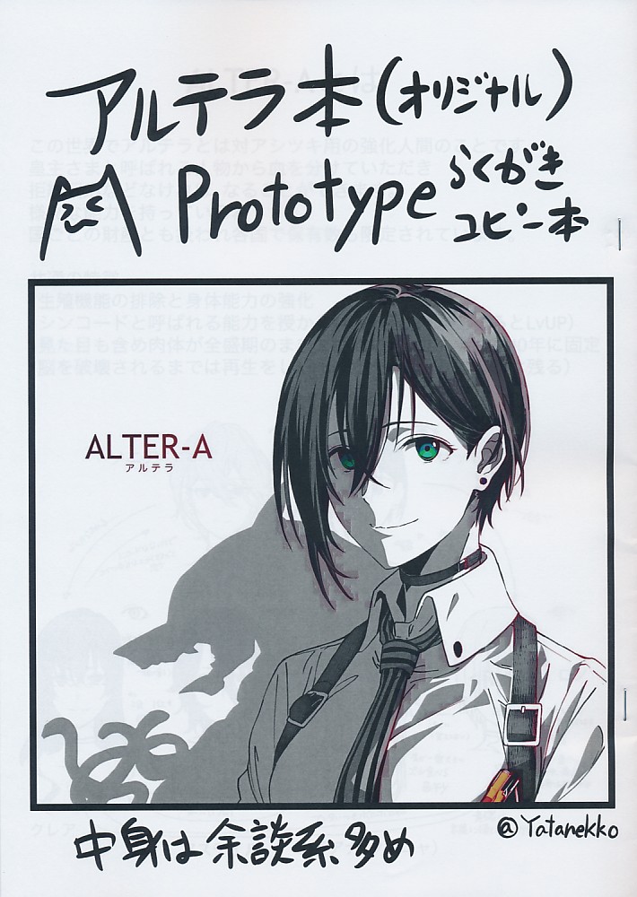 アルテラ本（オリジナル）Prototypeらくがきコピー本